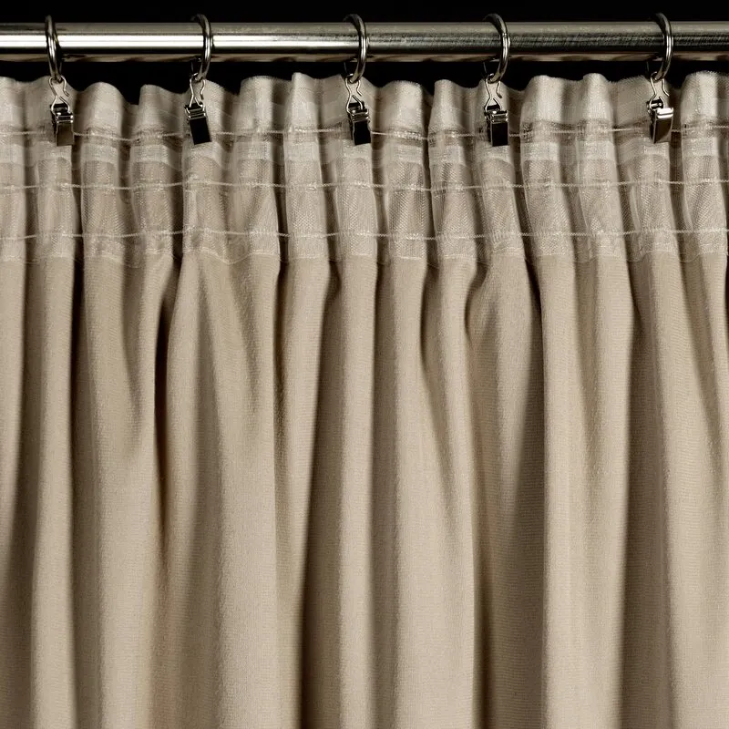 ZASŁONA GOTOWA CARLI NA TAŚMIE 140 X 250 CM CIEMNOBEŻOWY - EU_454026