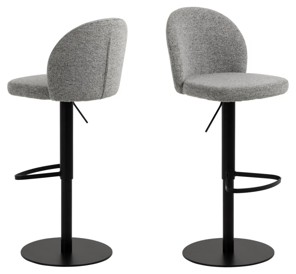 image stołek barowy, taboret, siedzisko, stelaż metalowy, szary materiał