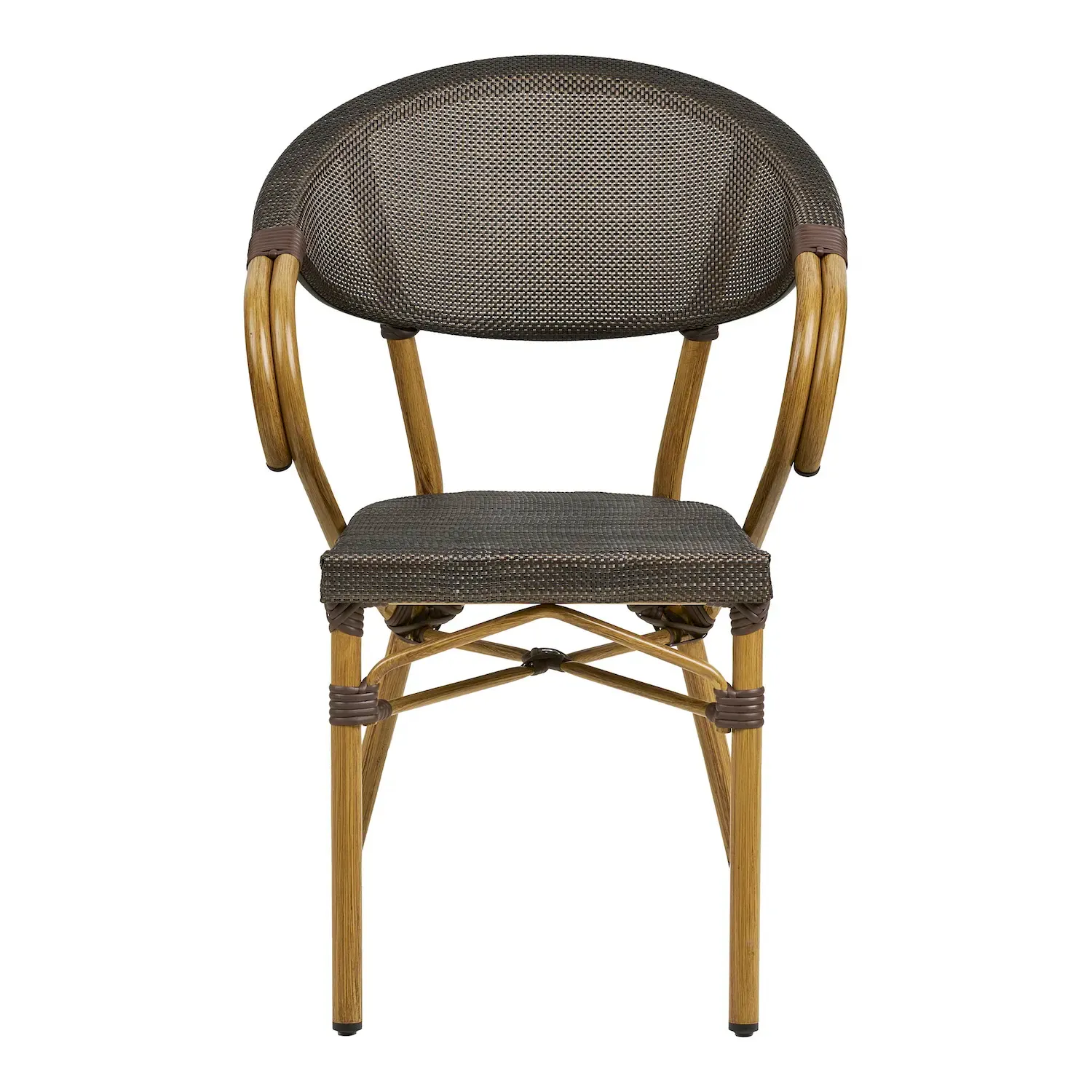 Krzesło ogrodowe z podłokietnikami CALDA brąz aluminiowe nogi - 7001185