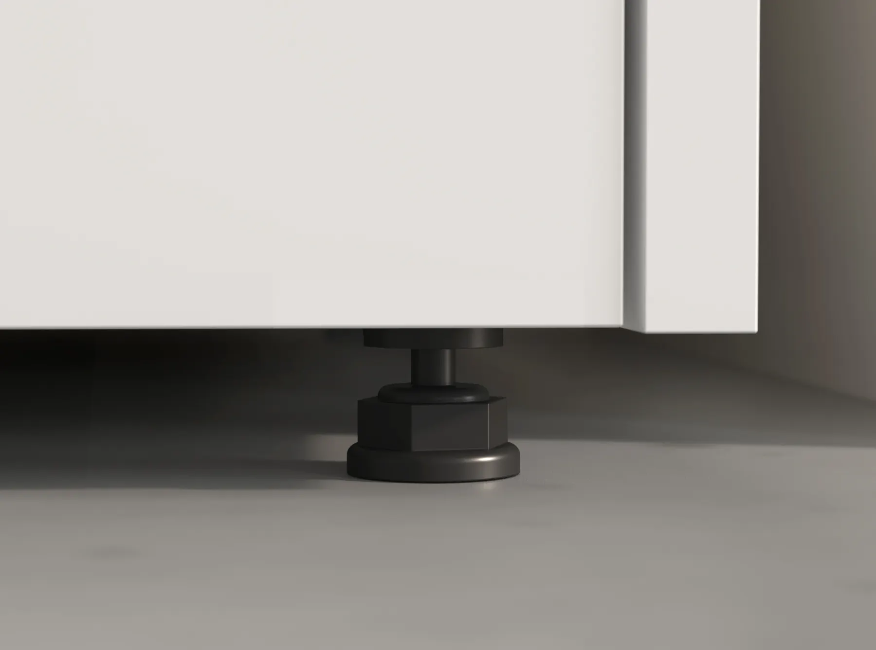 image meble, stopa regulowana, podstawa metalowa, biały mebel, podstawa stawowa