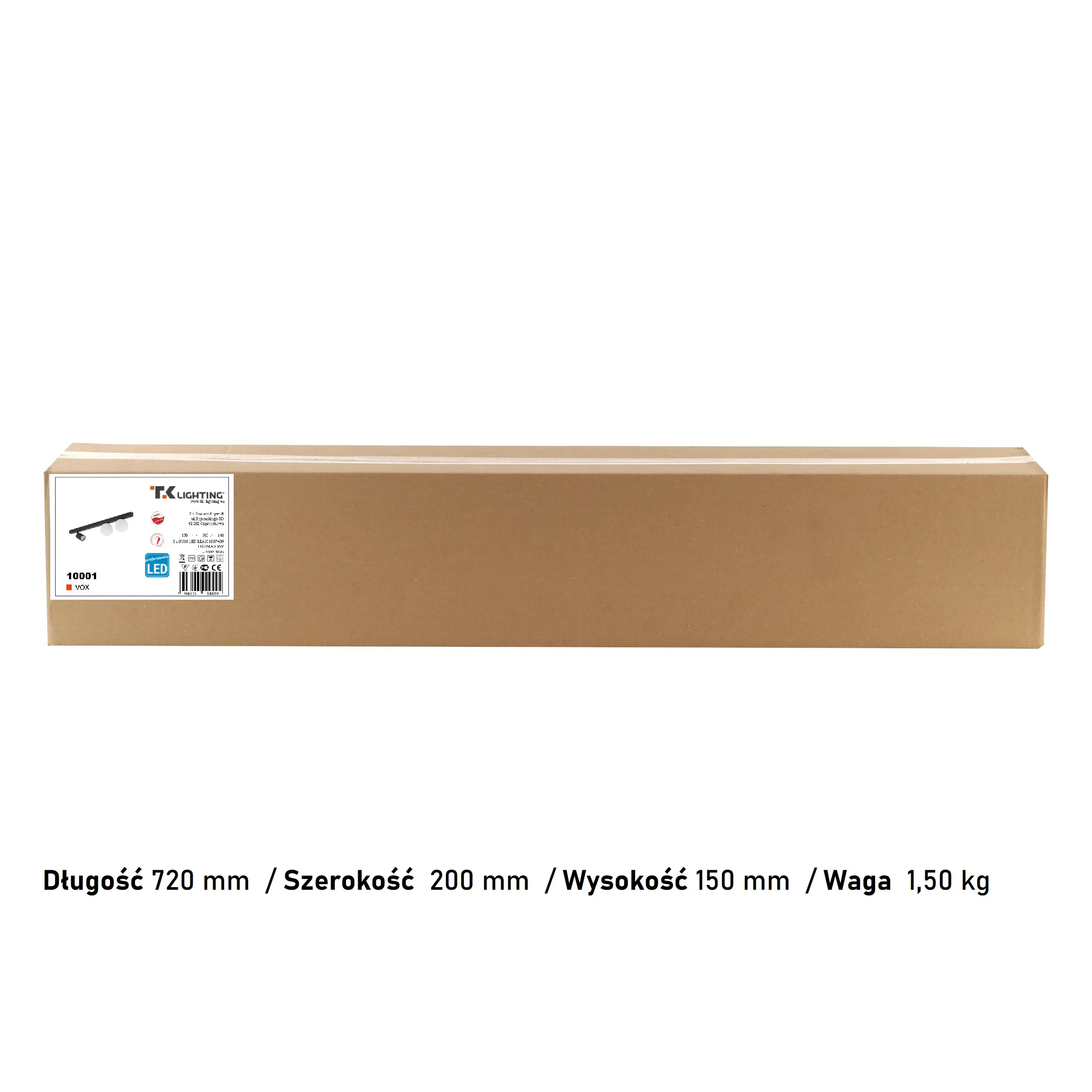 Lampa sufitowa VOX czarna na listwie z białymi okrągłymi szklanymi kloszami oraz jedną regulowaną lampką 70x15cm - TK_10001