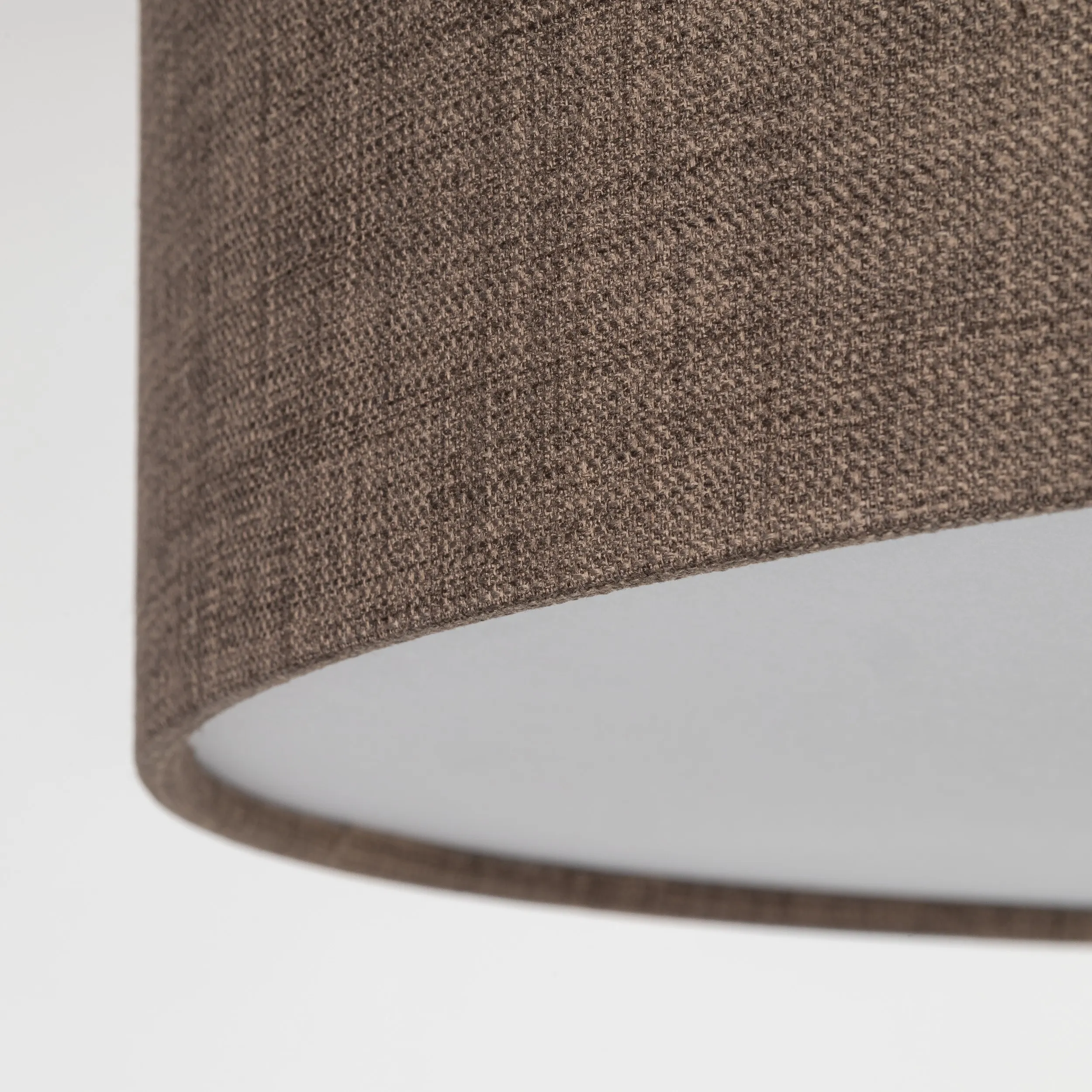 Lampa sufitowa EARTH brązowa z tkaniny z białym kloszem 60x17cm - TK_10165