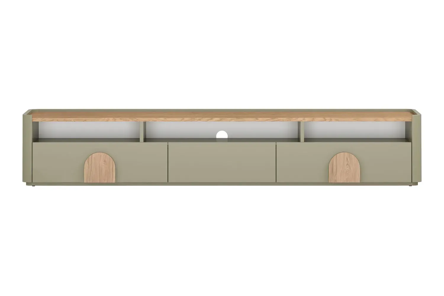 Szafka RTV z klapą i szufladą AMILIO 200 - eukaliptus dąb baltic dune uchwyty dąb naturalny - B_167073