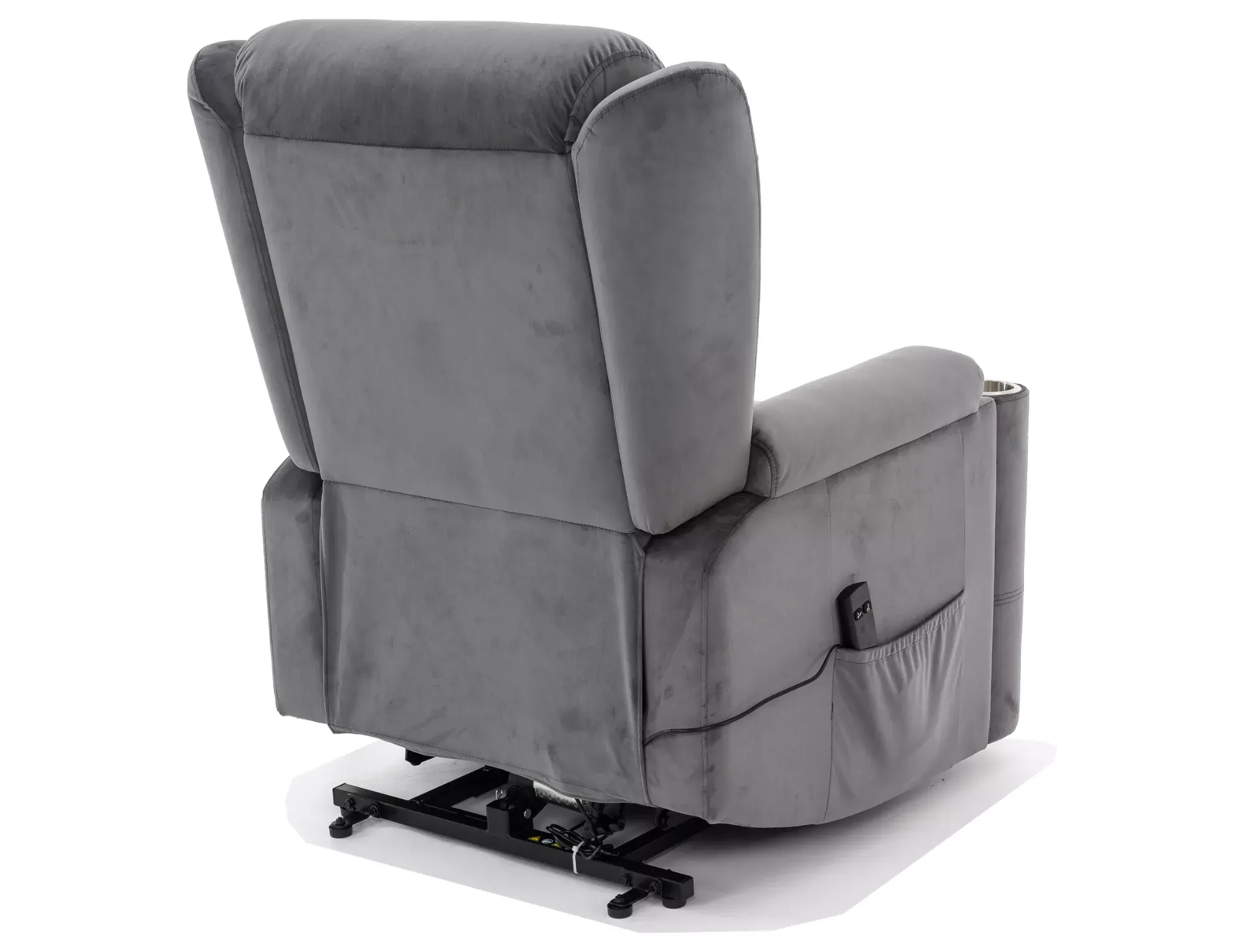 Fotel elektryczny rozkładany MINOS VELVET Bluvel 14 funkcja pionizacji szary - MINOSVSZ