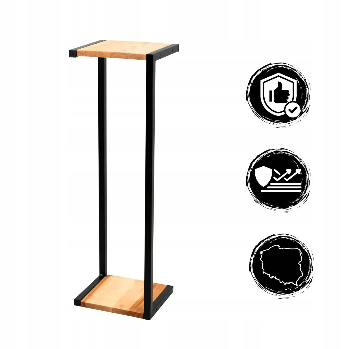 Kwietnik stojący metalowy AMIENS M czarny naturalny - LD_TZ000228