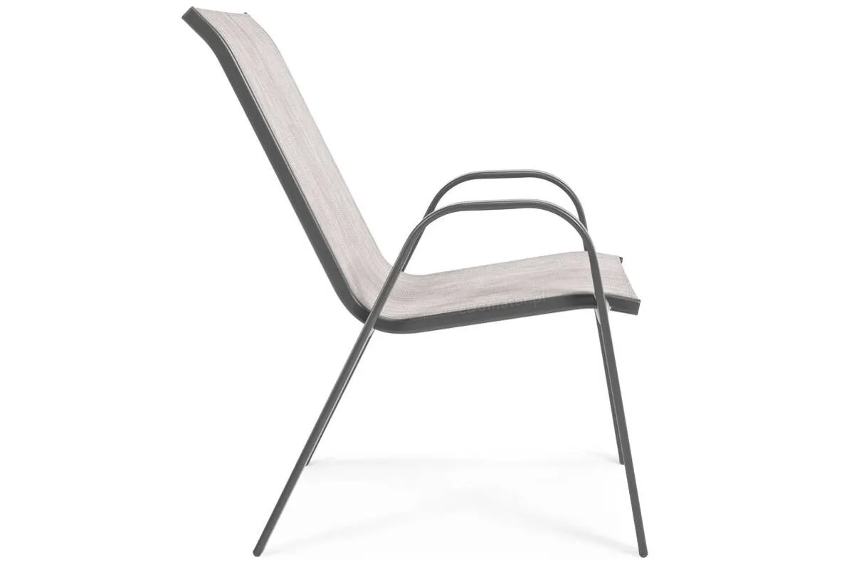 Zestaw ogrodowy PORTO stół: 90x150 cm + 6 krzeseł - szaro-beżowy - FE5906948129535