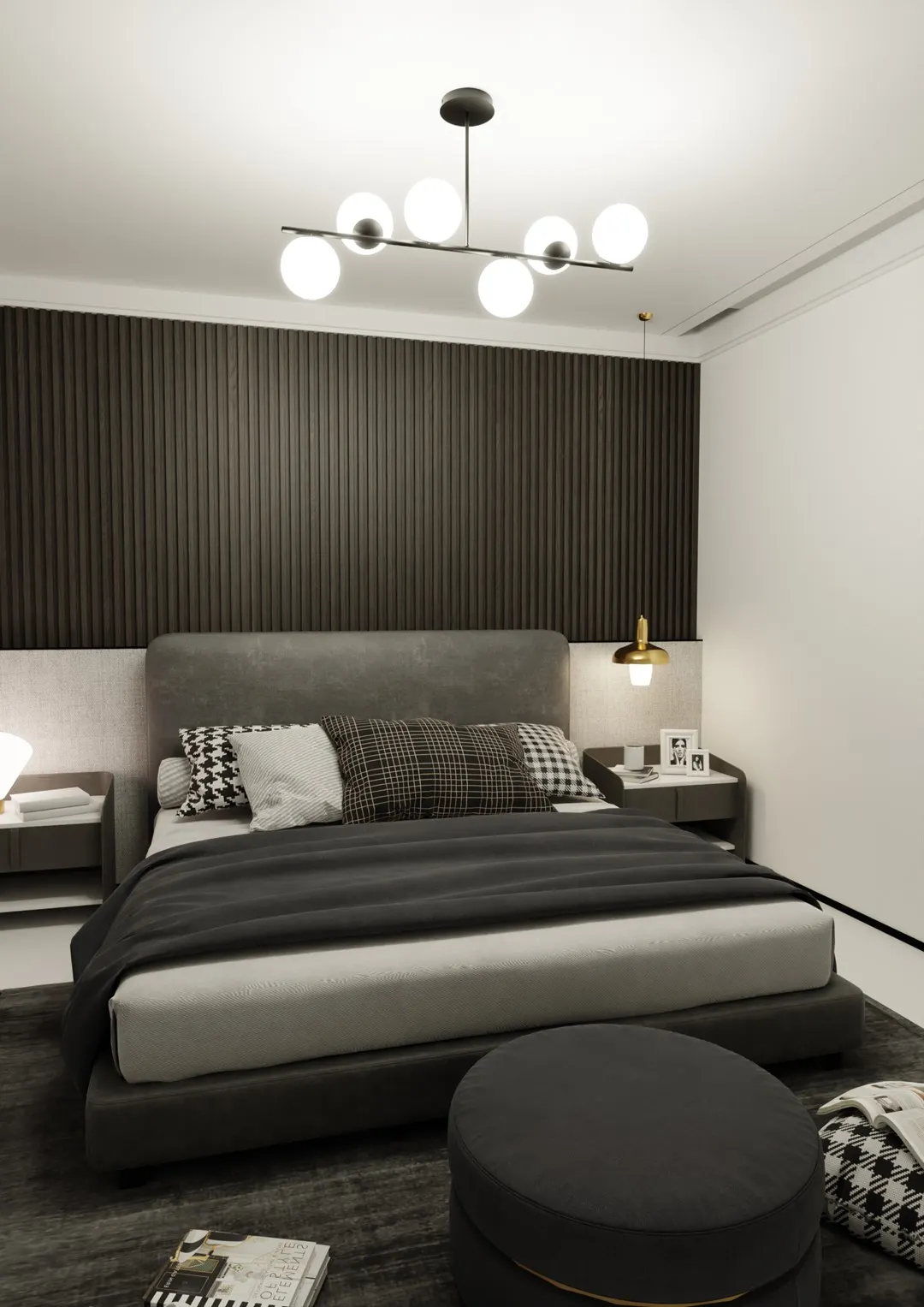 Lampa wisząca BIOR 6 czarny biały — zdjęcie 4