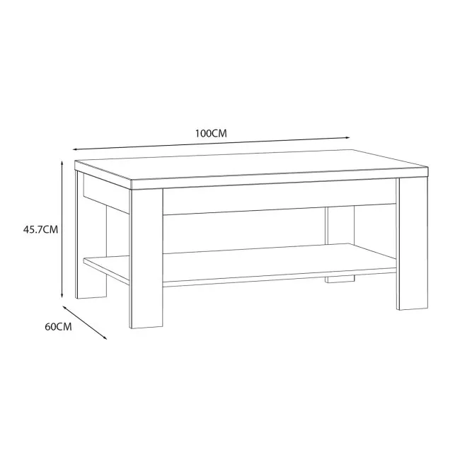 Stolik okolicznościowy CHISBURY - dąb riviera, modrzew jasny sibu - BRCT501-M482