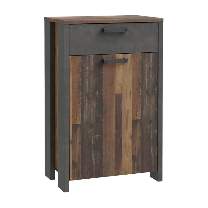 Szafka na buty CLIF z szufladą i szafką - old wood vintage, beton