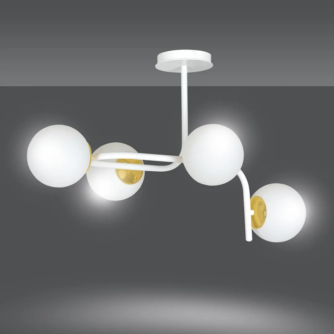 Lampa sufitowa RAGNAR Biały/Złoty 1033/4A - 1033/4A