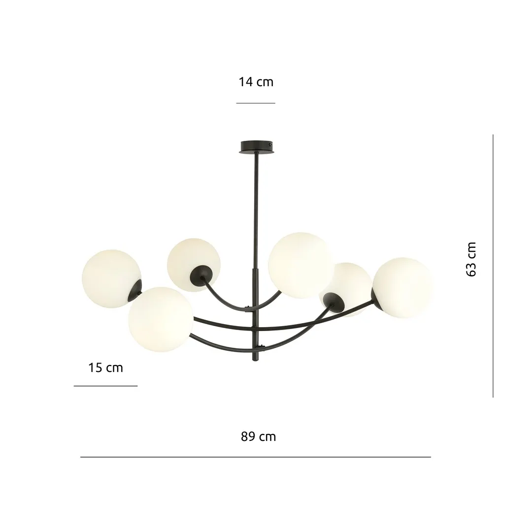 Lampa sufitowa HUNTER 6 czarny biały — zdjęcie 8