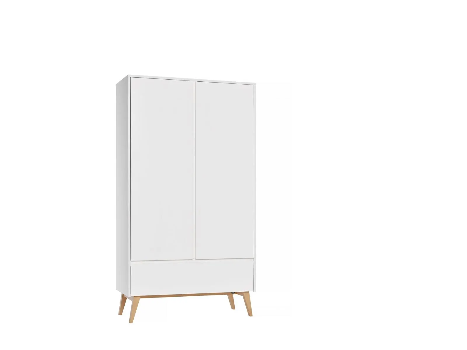 Szafa 2-drzwiowa z szufladą SWING 100x200 biała - PIN_034-042-310