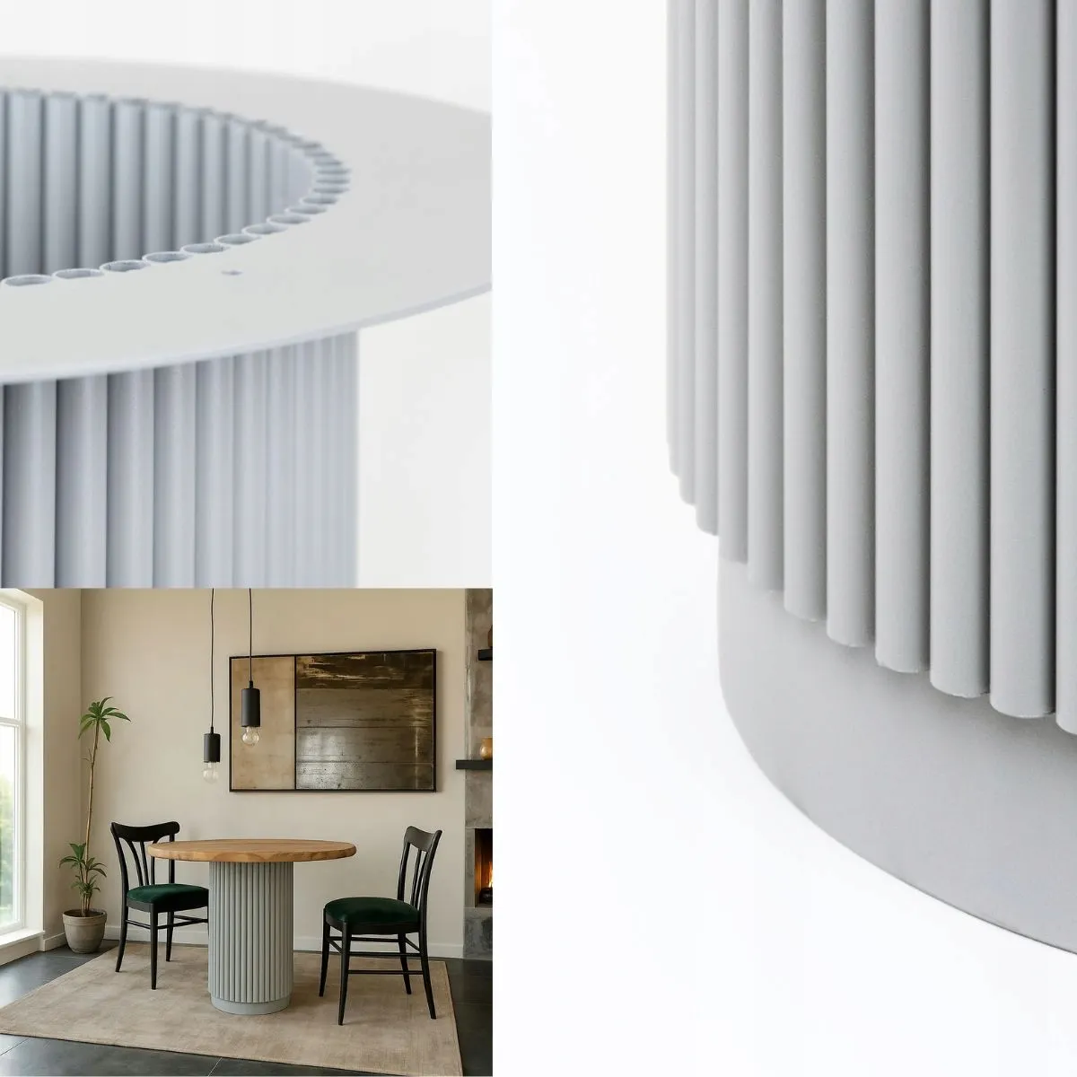 Noga do stołu metalowa TARRAGONA stelaż pod blat szary - LD_TZ000575