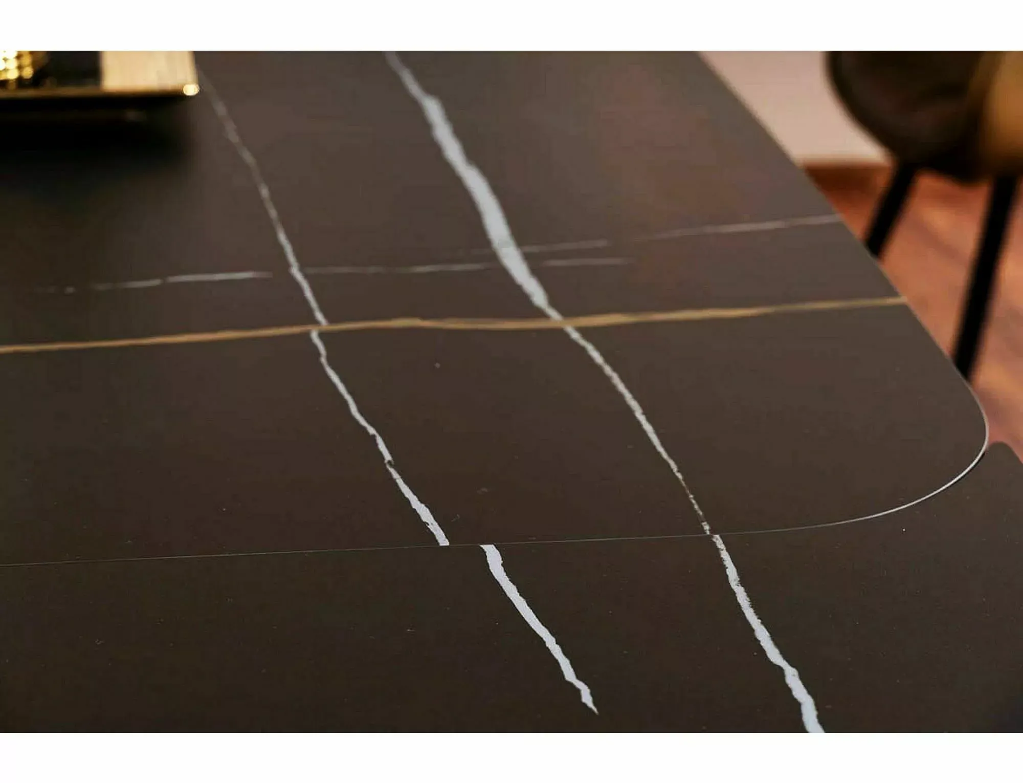 Stół rozkładany INFINITY CERAMIC 95x160(240) Azario Black czarny stelaż czarny Signal — zdjęcie 9