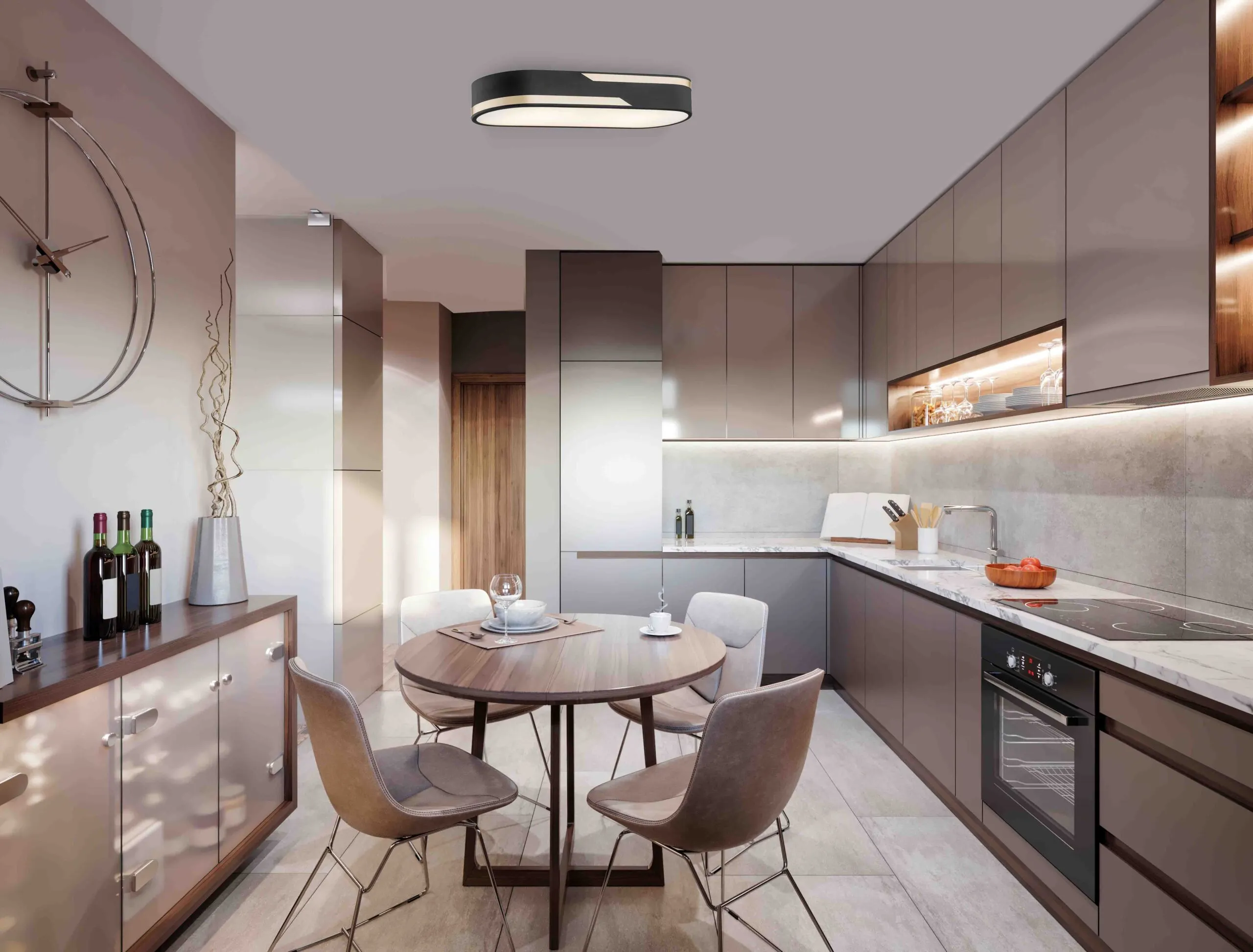 Plafon TONI czarny ze złotymi pasami mleczny owalny 50x11cm - 6001