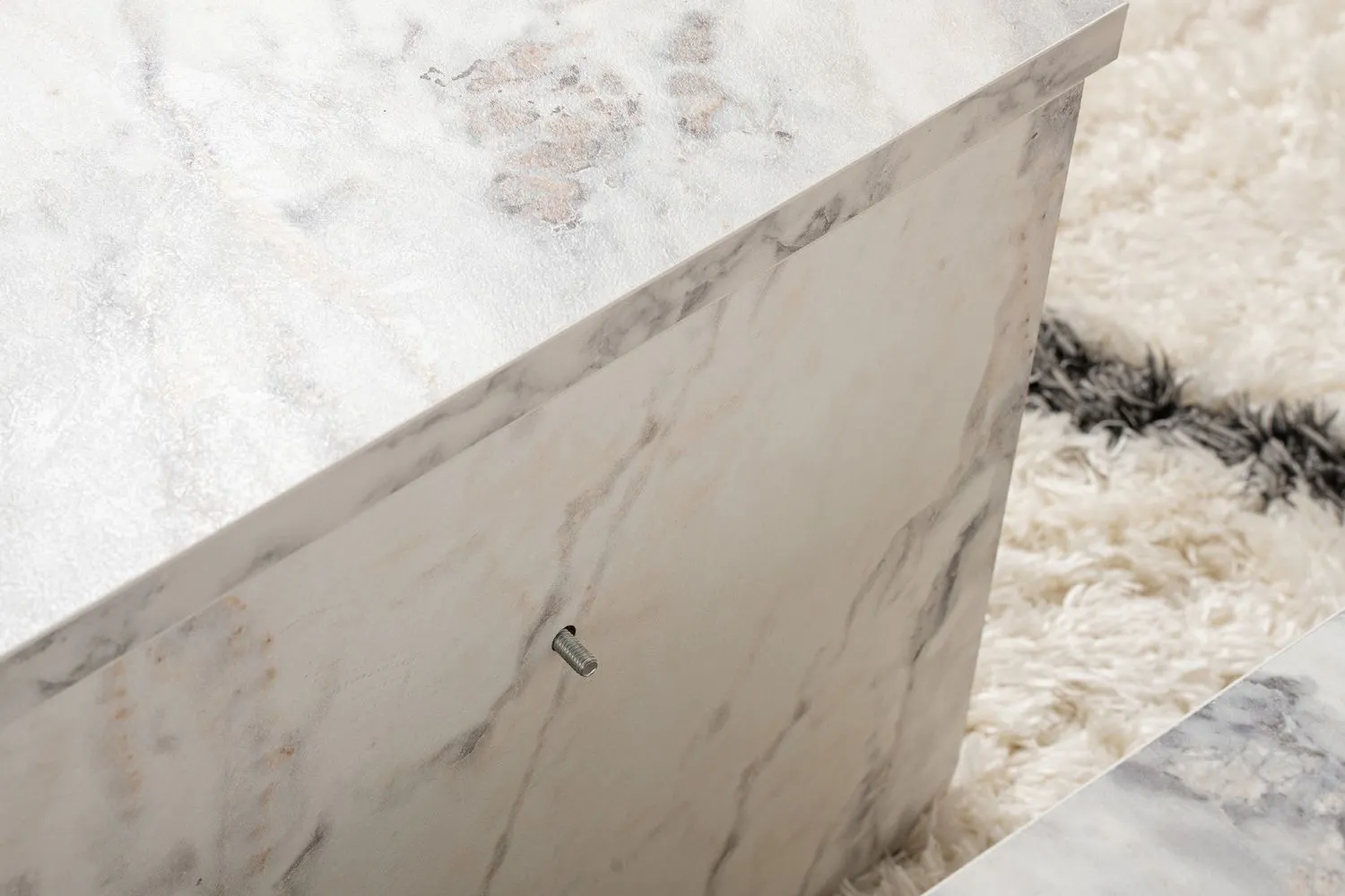 Stolik kawowy 2-elementowy ORION cm efekt marmuru - ASI_241NRD1203