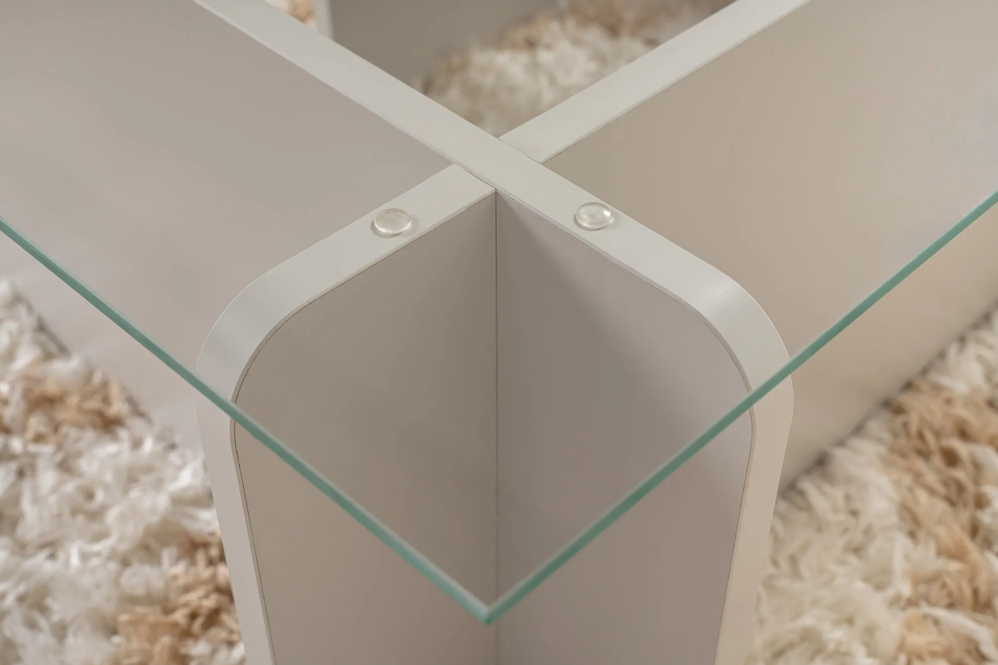 Stolik kawowy FLAVIO 65x105 cm szary transpatentny - ASI_353NRD1114