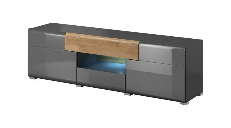 Szafka RTV TOLEDO 159 cm antracytowa dąb grandson