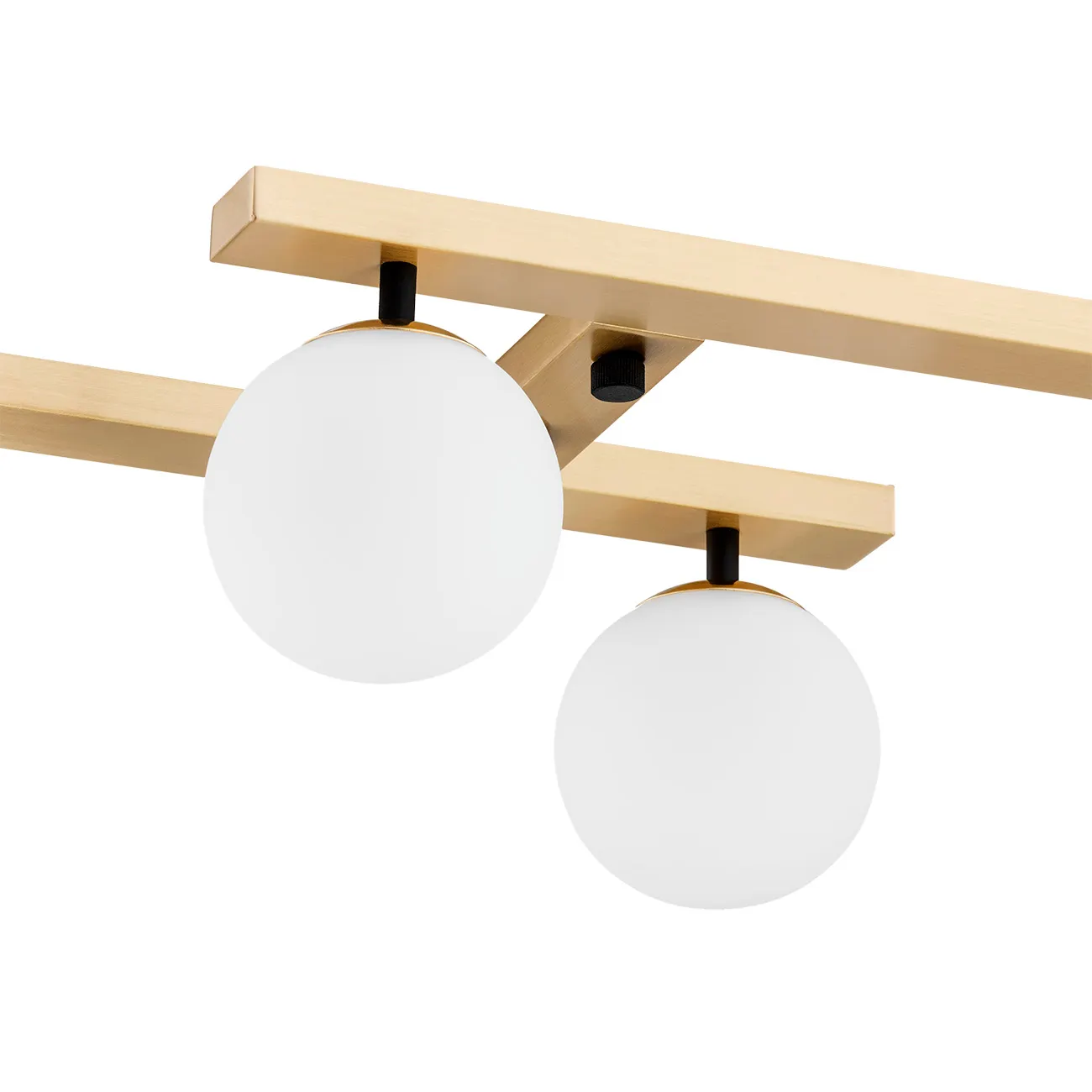 Lampa sufitowa FREEMONT metalowa mosiądz biały klosz okrągły - 1742