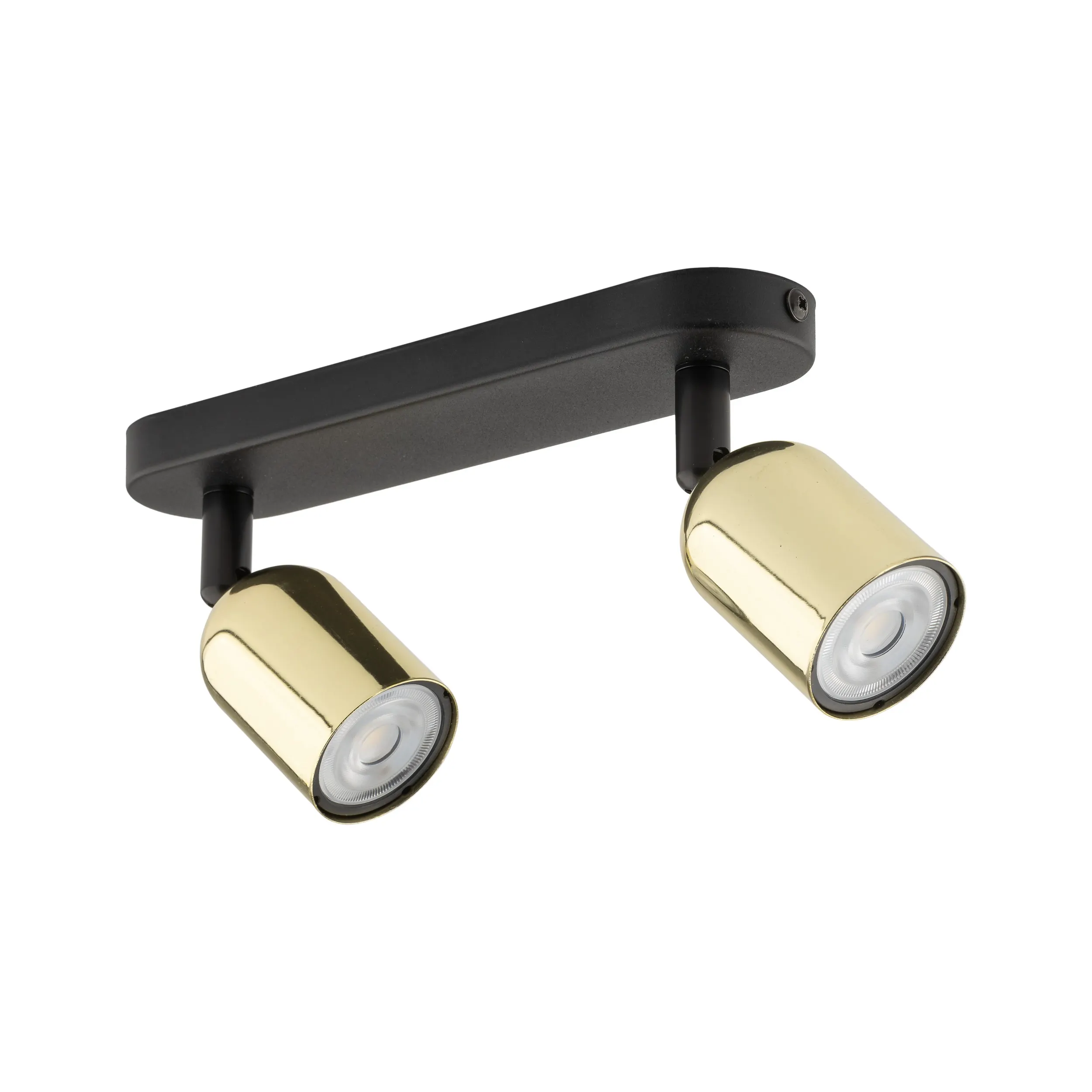 Lampa sufitowa TOP złota metalowa na czarnej listwie regulowana 35x18x14cm - TK_6031