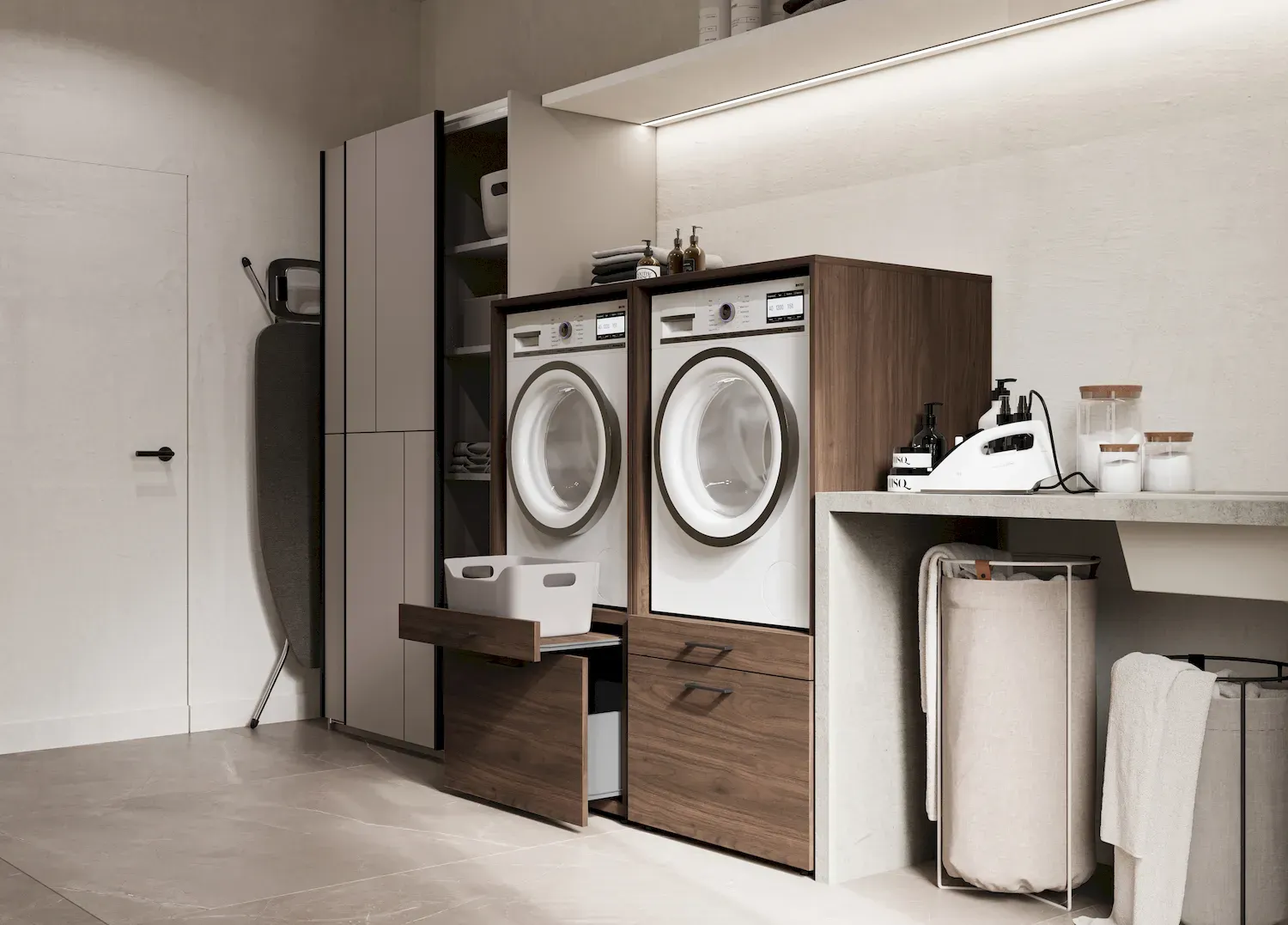 Zabudowa na pralkę lub suszarkę AZA wysuwana półka orzech - 30OVME60