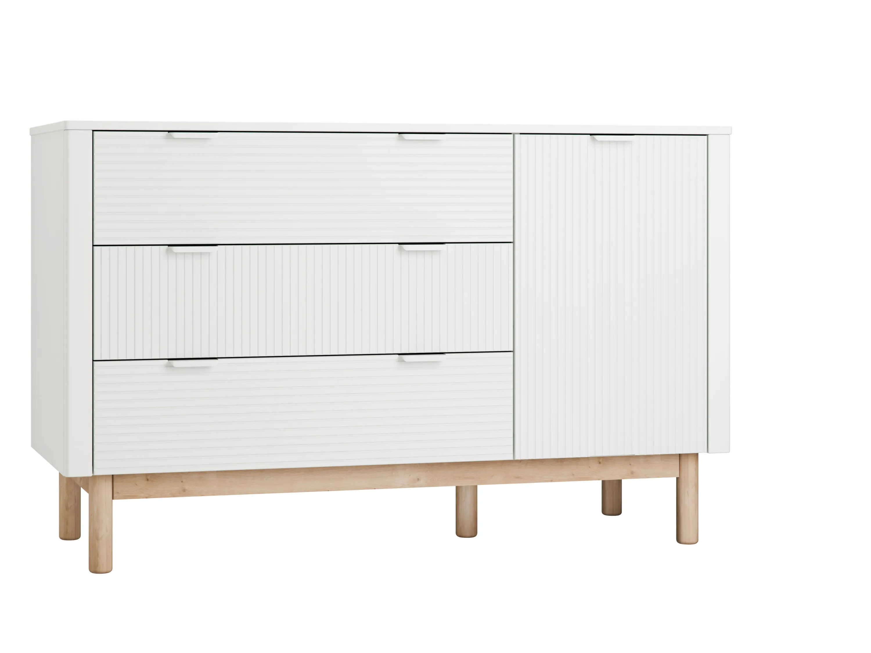 Komoda 1-drzwiowa z szufladami MILOO 144x90 biała