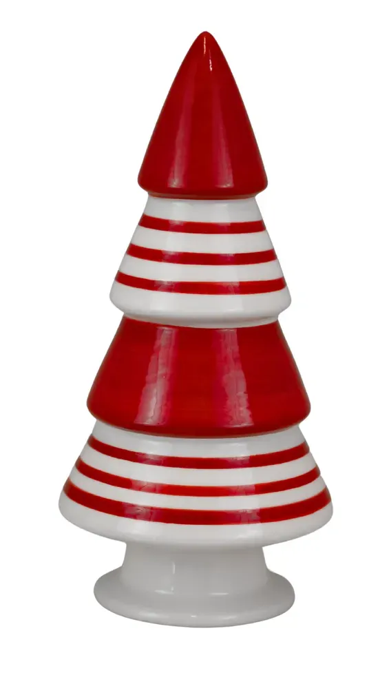 CHOINKA ceramiczna duża 0666 czerwono-biała