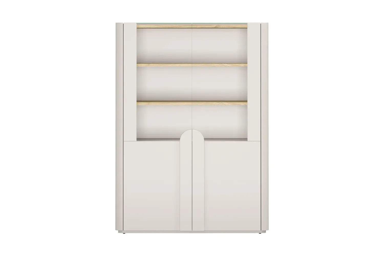 Witryna 2-drzwiowa AMILIO 100 oświetlenie LED - cashmere dąb olejowany uchwyty cashmere - B_167060