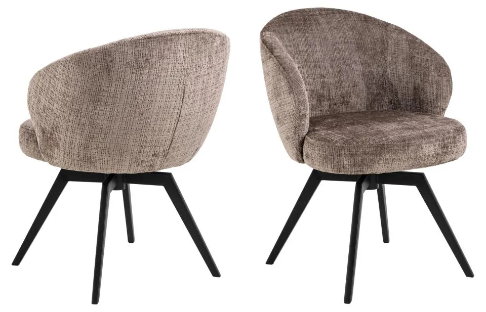 Krzesło obrotowe DARLENE z podłokietnikami brązowy/czarny Krzesło obrotowe DARLENE z podłokietnikami brązowy/czarny