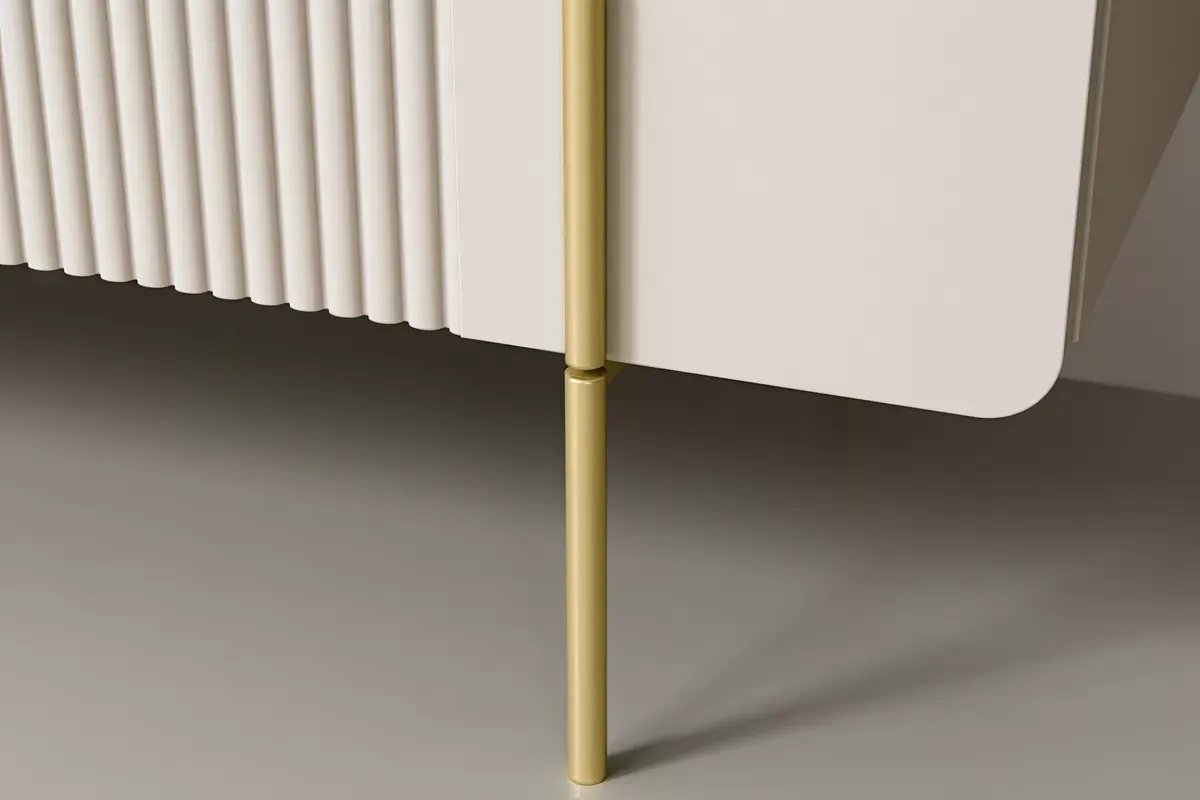 MALMI Komoda 150 3D - cashmere / crema bianca / złote nogi - B_156232