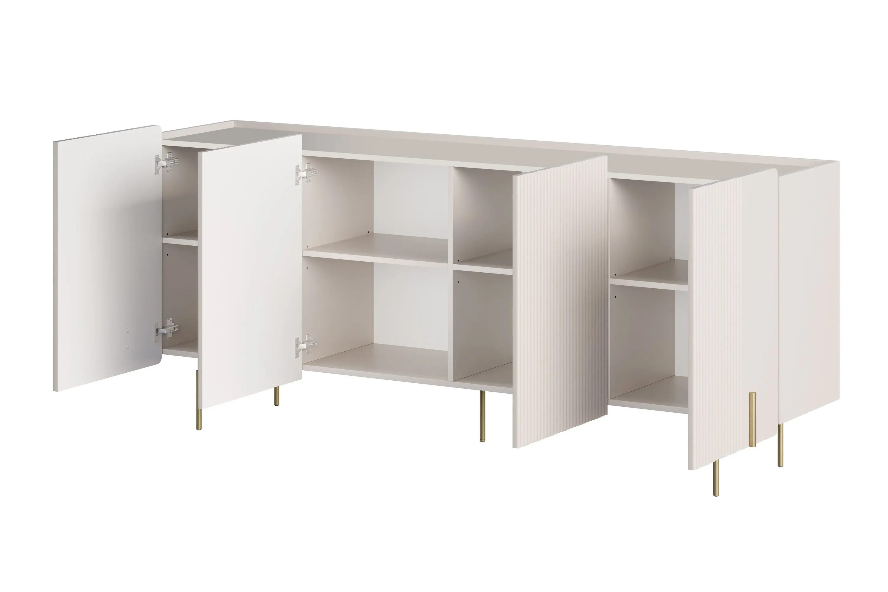 Komoda 4-drzwiowa MALMI 200cm - kaszmirowa - złote nogi - B_167019