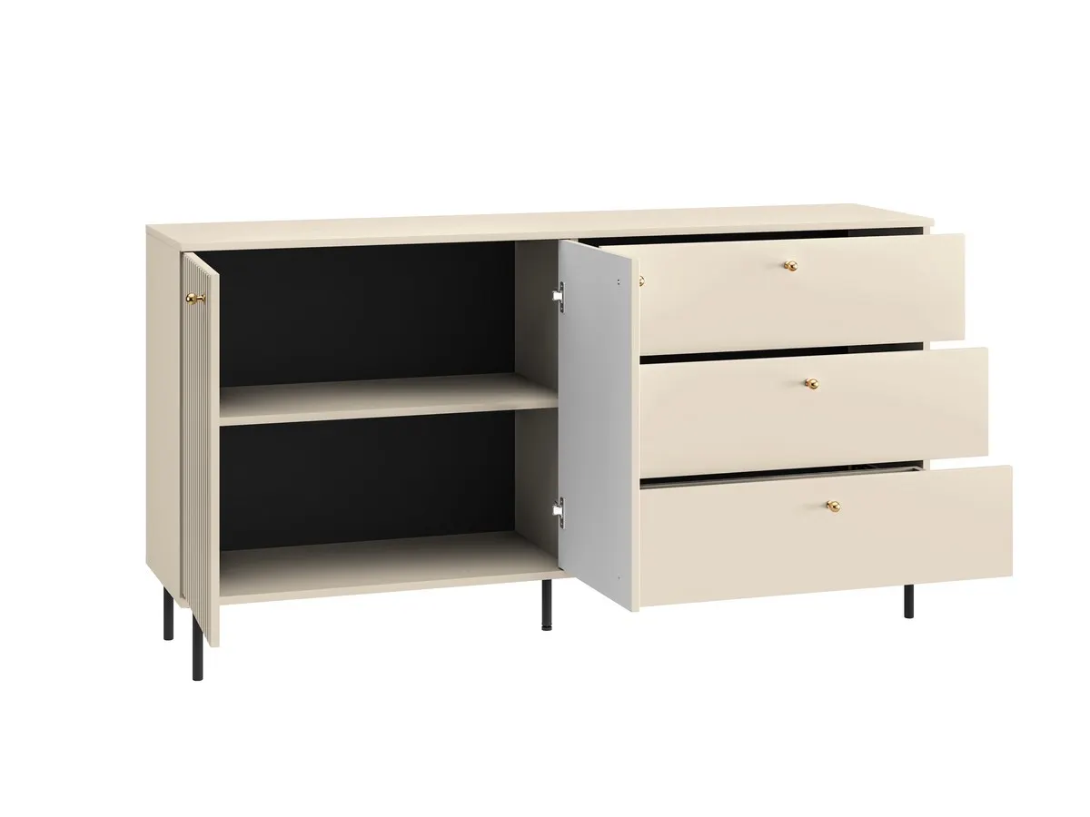 Komoda 2-drzwiowa z szufladami SOPHIE 160 cm kaszmirowa - 1SOPH04-001