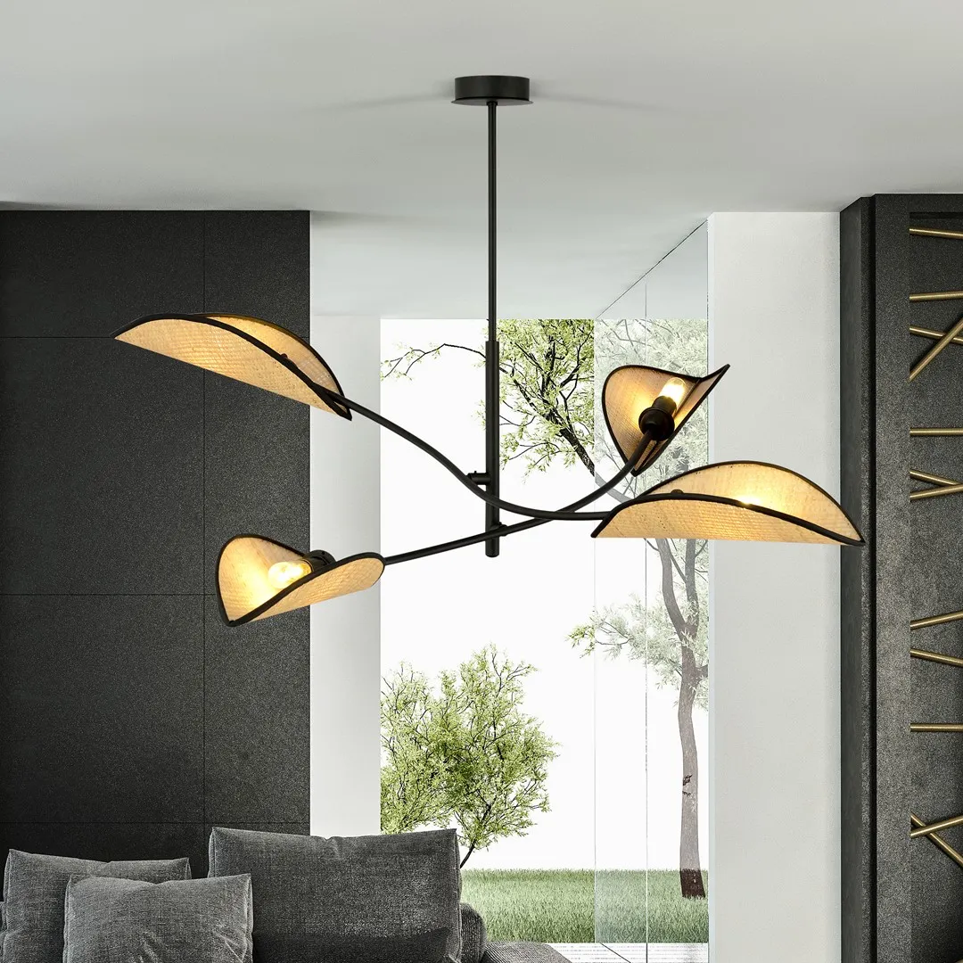 Lampa wisząca LOTUS 4 czarny brązowy — zdjęcie 5