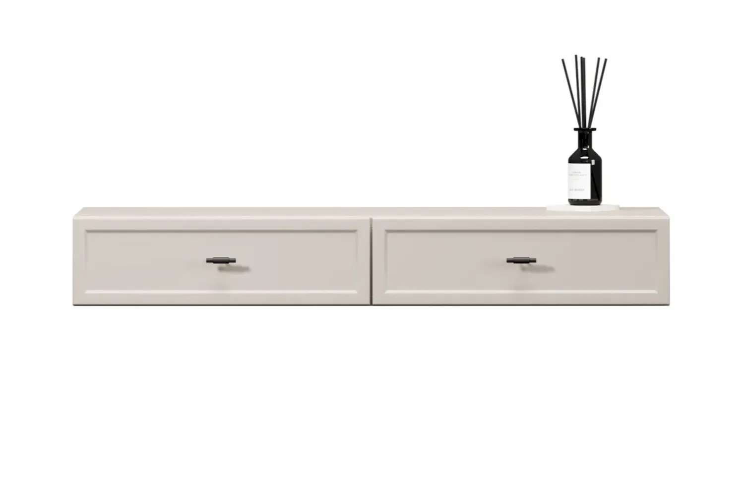 Toaletka wisząca z 2 szufladami LORINI 100 - cashmere uchwyt T-bar czarny - B_166708