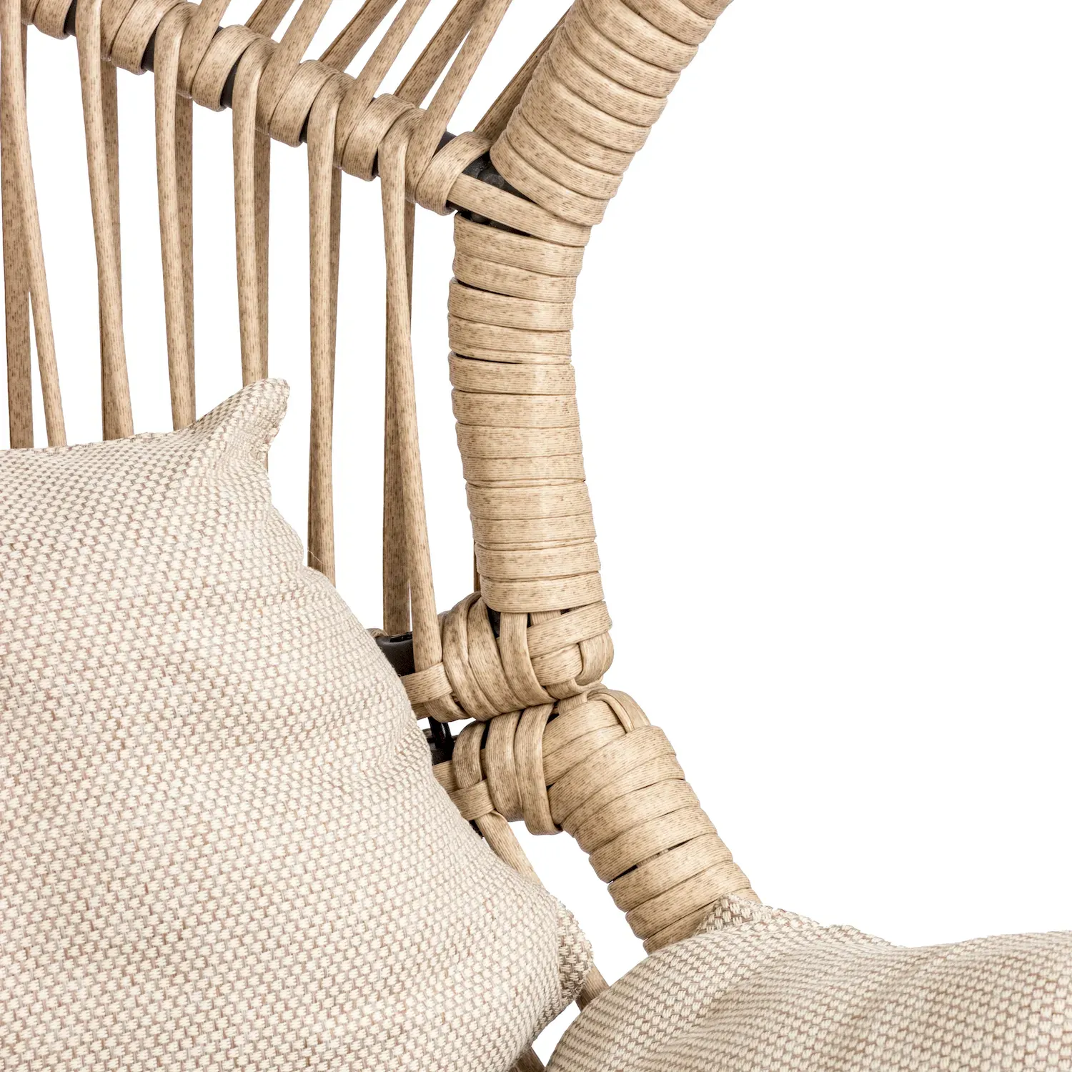 Fotel ogrodowy polirattanowy HOLAND z poduszką beżowy - MI_5905610255503