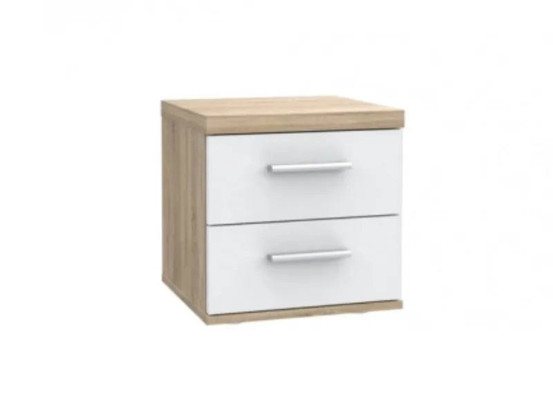 Szafka nocna z szufladami WINNIE 40x38 biała dąb sonoma