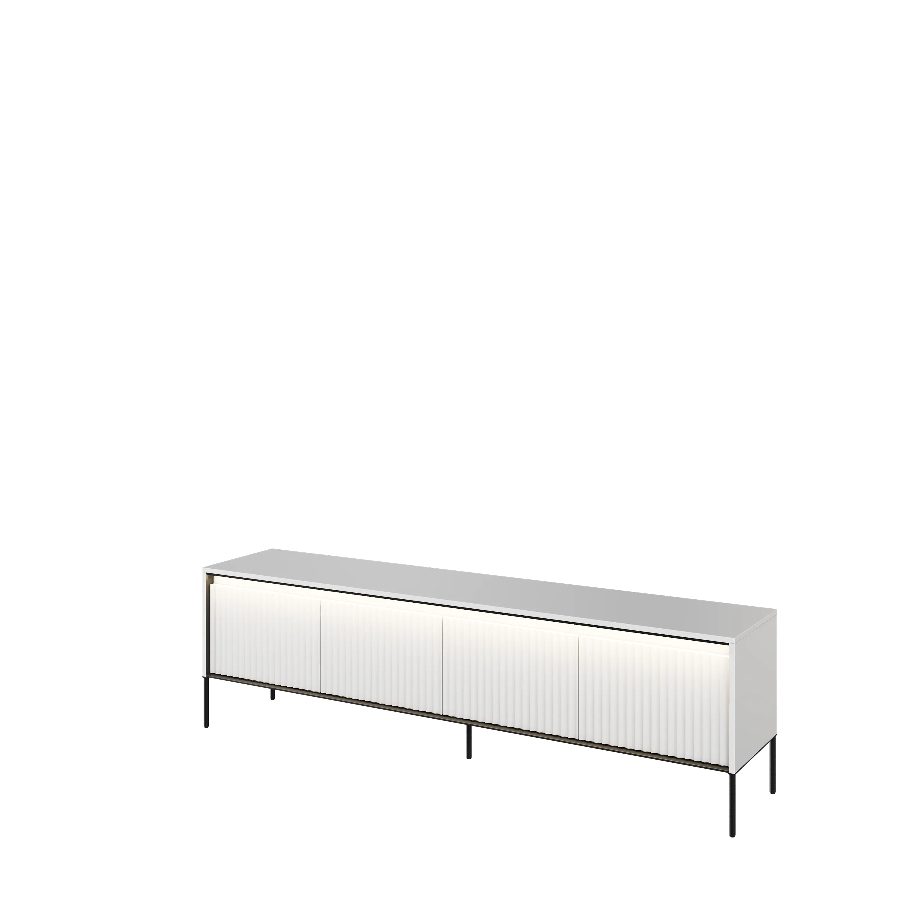 Szafka RTV z oświetleniem TREND TR-06 4D 192cm biały/czarny - TR6BIC-V2