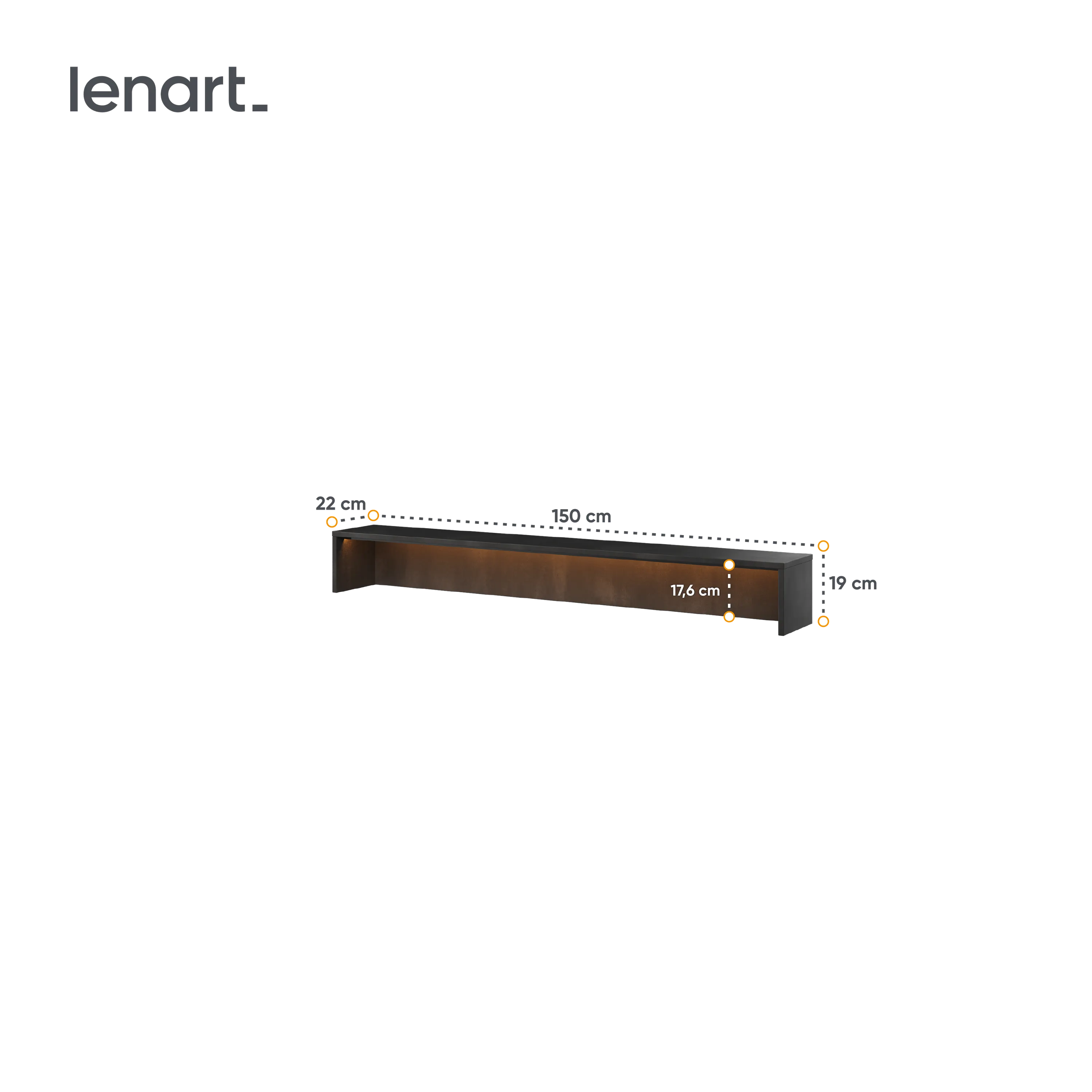 Nadstawka do biurka LED Teen FlexnTF-05 150cm stalowa - TF5RS