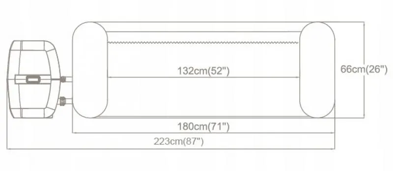 JACUZZI LAY-Z-SPA MIAMI AIRJET z pokrywą 2-4 OSOBOWE 180 x 66 cm - BES60001