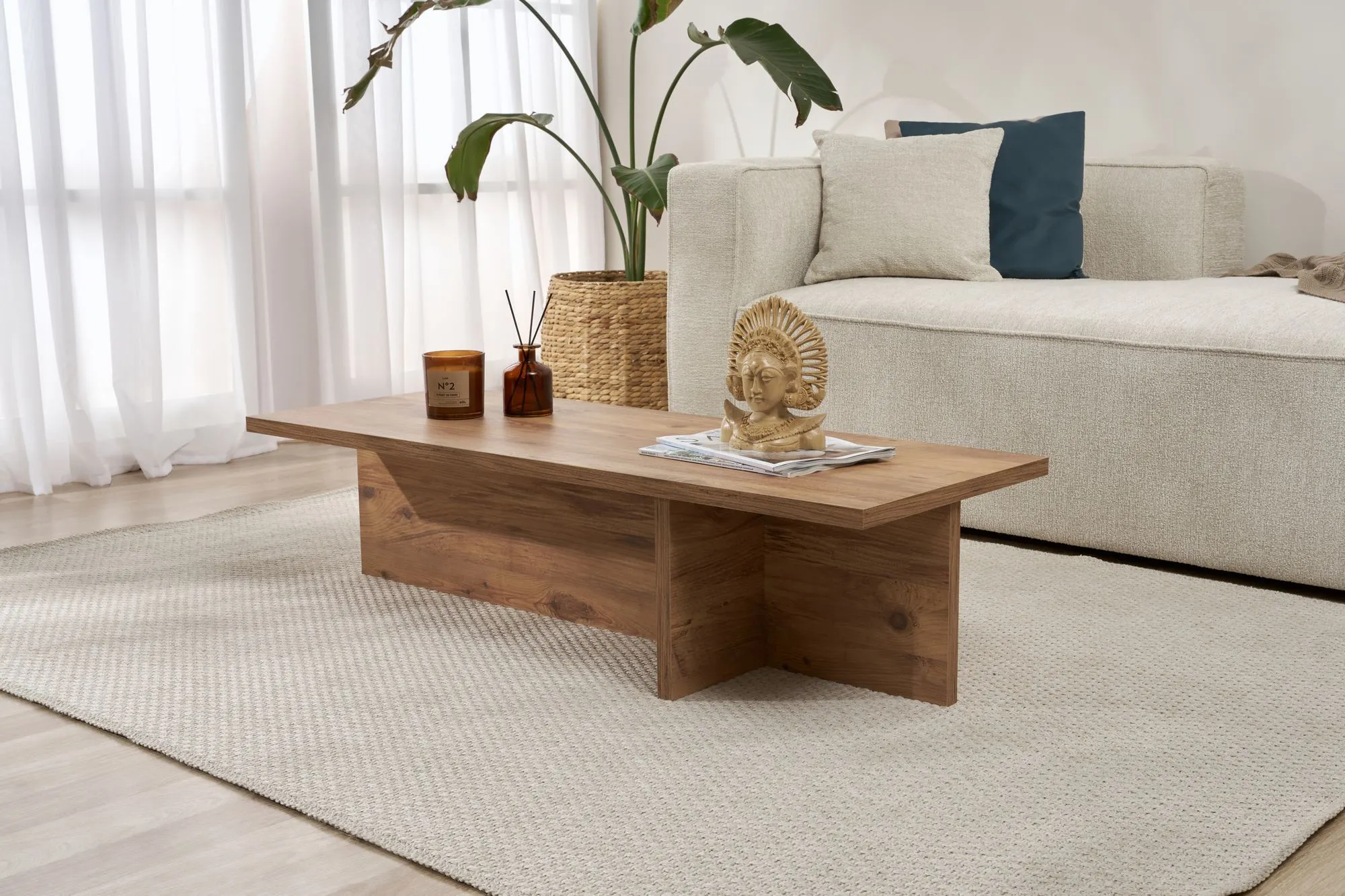 Stolik kawowy HARBOR 45x120 cm sosna atlantycka - ASI_746NRD1101