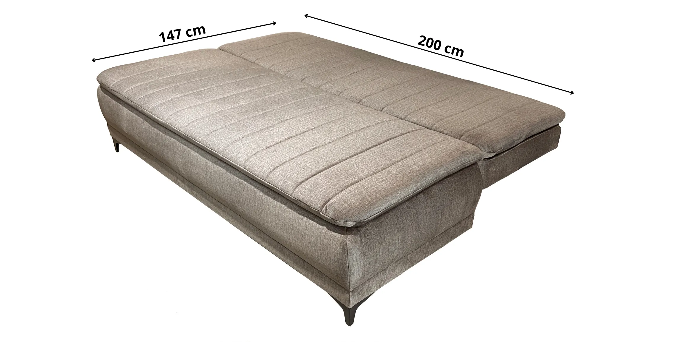 Sofa rozkładana LUCA 2 poduszki oparciowe, ciemny beż - RU25413