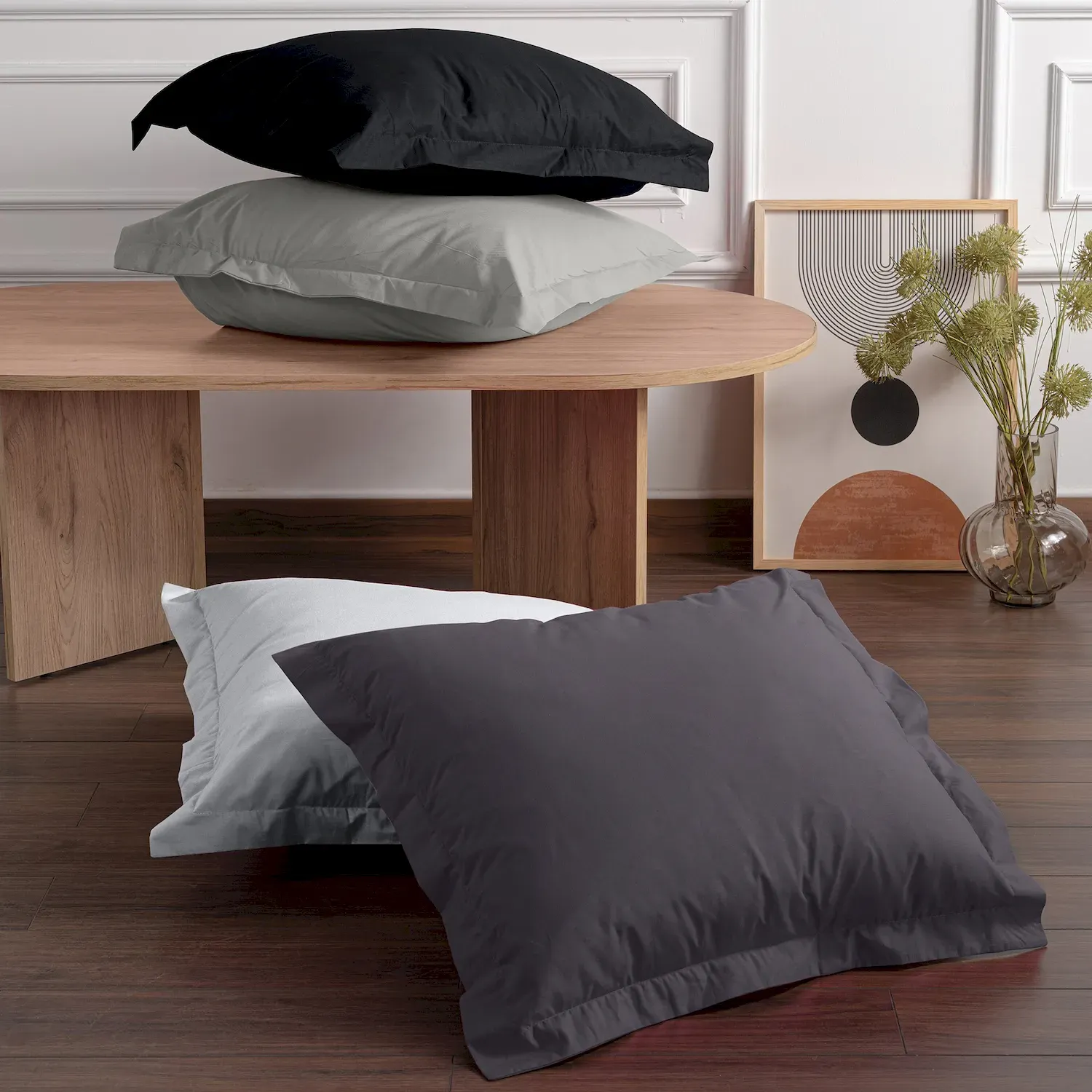 Zestaw poszewek na poduszki OXFORD TONNE GRISE 2 szt. 50x70 cm białe