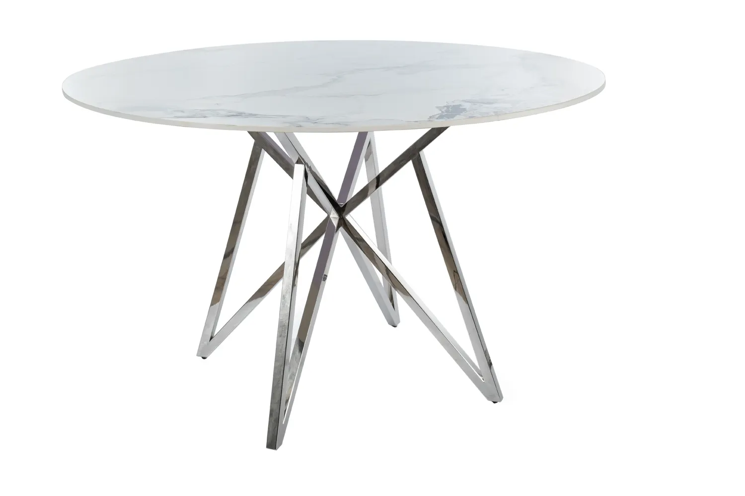 STÓŁ MURANO BIAŁY/ CHROM STELAŻ FI90