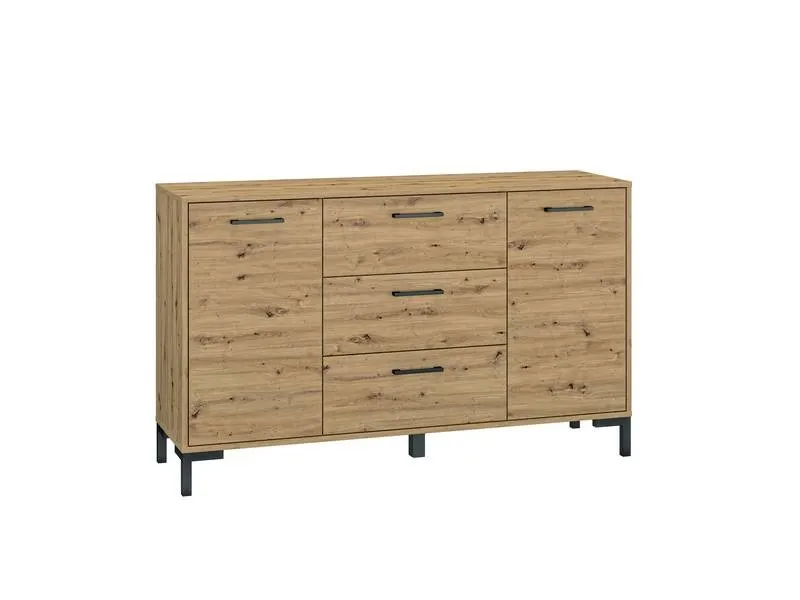 Komoda 2-drzwiowa z 3 szufladami NEVIO 12 dąb artisan