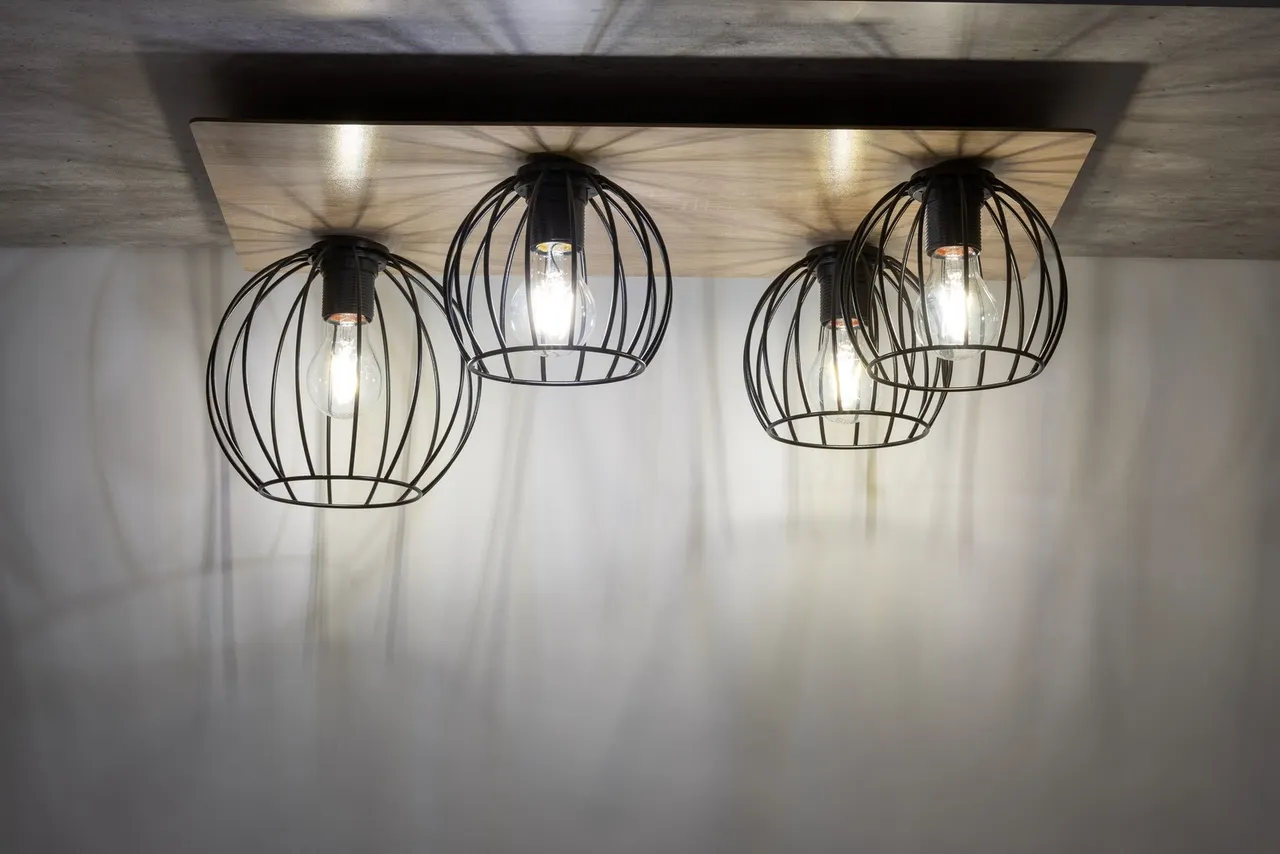 Lampa sufitowa/plafon CYBER 4 prostokąt brązowo-czarny - SI_32360