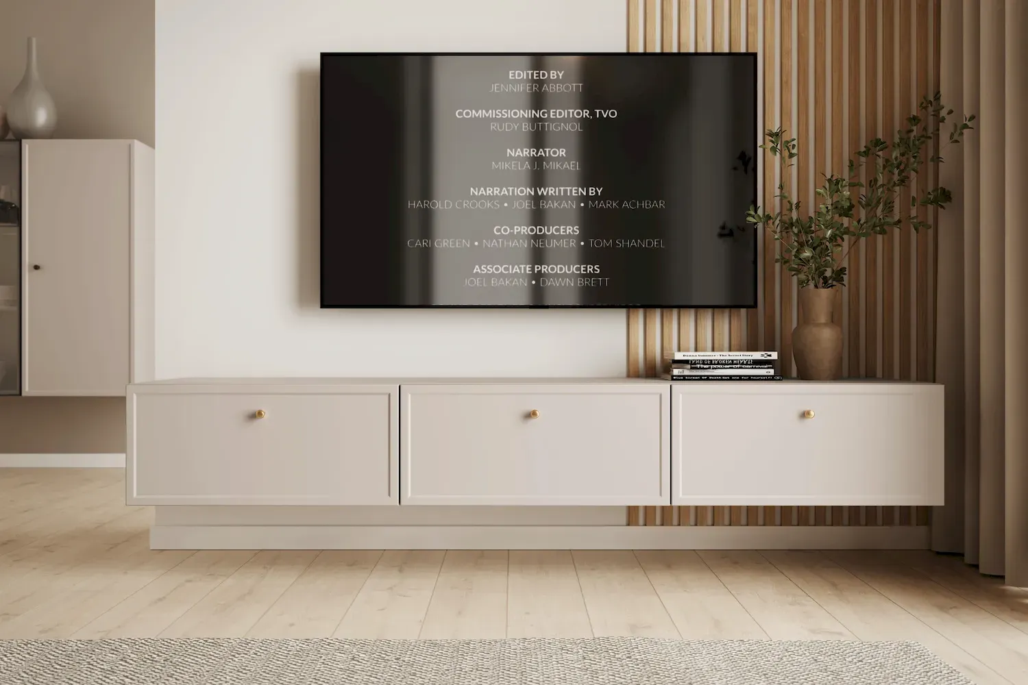 Szafka RTV wisząca z klapą i 2 szufladami LORINI 200 - cashmere gałka złota - B_166791