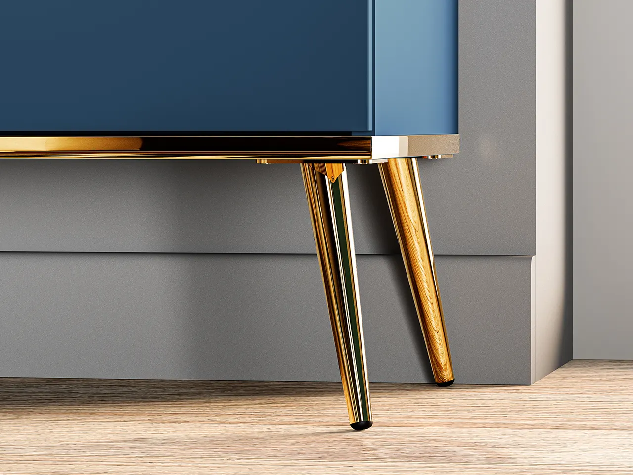 Szafka RTV 2-drzwiowa MARINE 05 błękit ciemny, złoty - 1MARI05-001