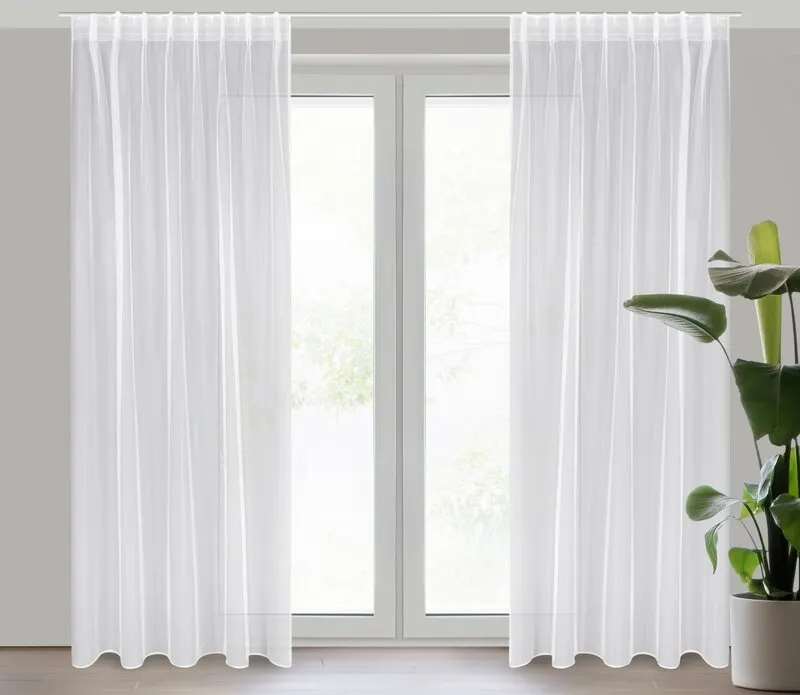 FIRANA GOTOWA TONIA NA TAŚMIE 140 X 270 CM BIAŁY Roślina, Drzwi, Okno francuskie, Okno