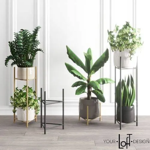 Kwietnik-stojak na donice metalowy DIJON M biały - LD_TZ000100