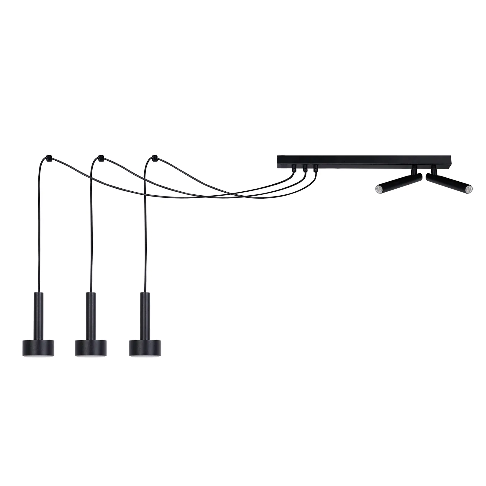 Lampa wisząca stalowa STAMP SPIDER 3 + 2 x plafon czarny Adapter, Elektronika